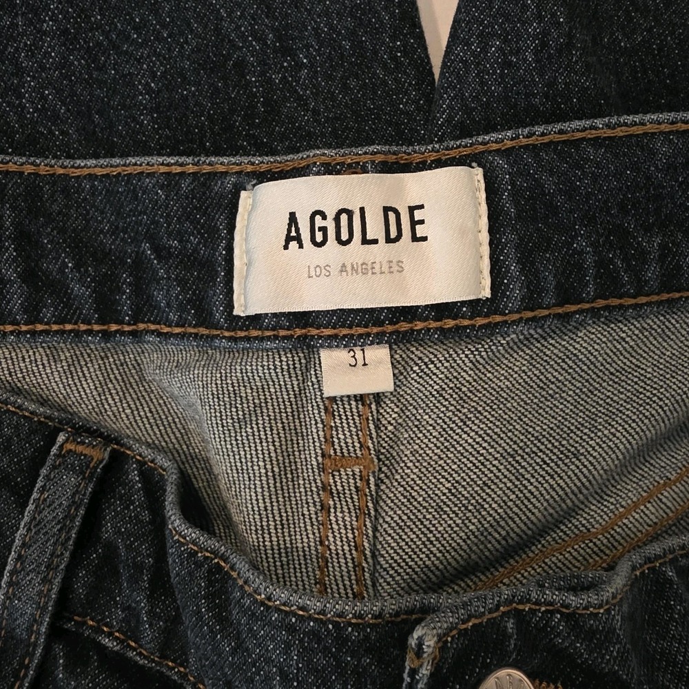 AGOLDE Ren High Rise Wide Leg Jeans Echo Stretch Size 31 EUC 90s Chic MSRP $238 - Picture 2 of 15